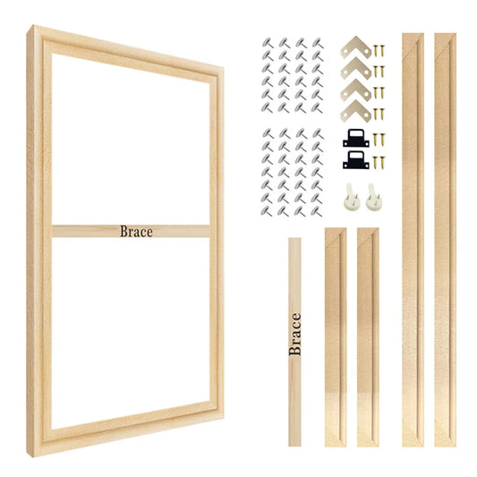 Cadre en bois avec accessoires de fixation pour toile murale décorative