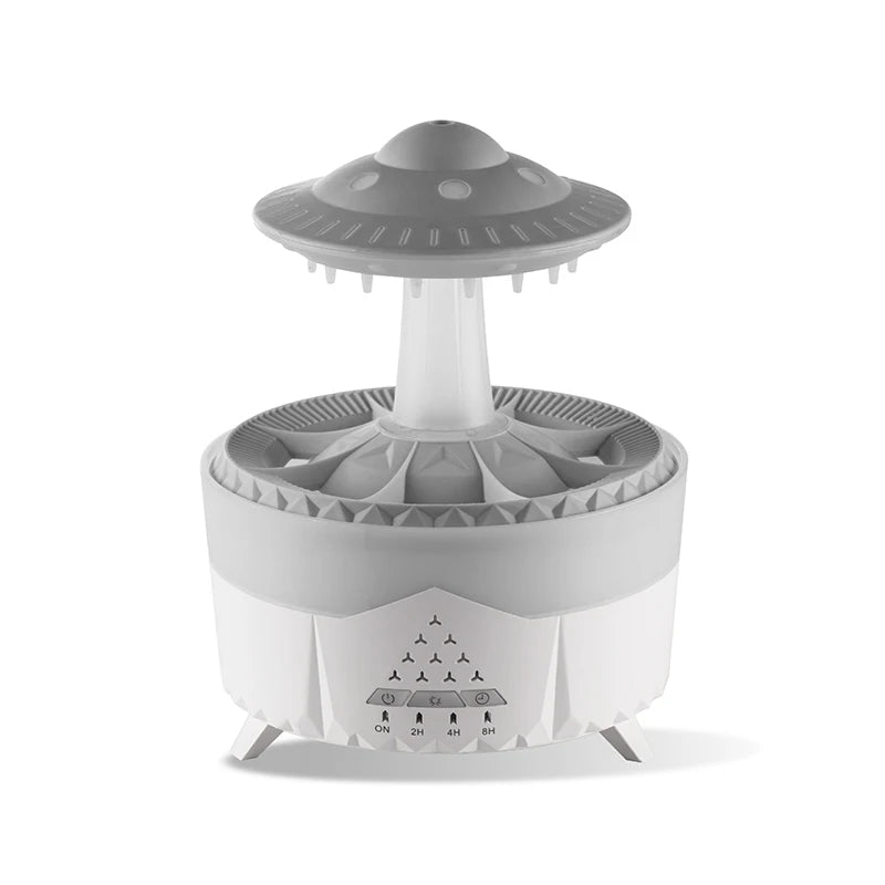 Diffuseur d’arômes effet pluie design OVNI coloris blanc vue produit