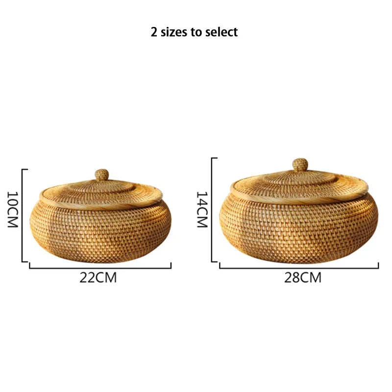 Dimensions des boites de rangement en rotin avec deux tailles disponibles