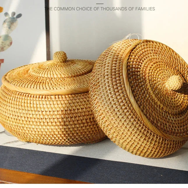 Ensemble de boites de rangement en rotin naturel fabrication artisanale