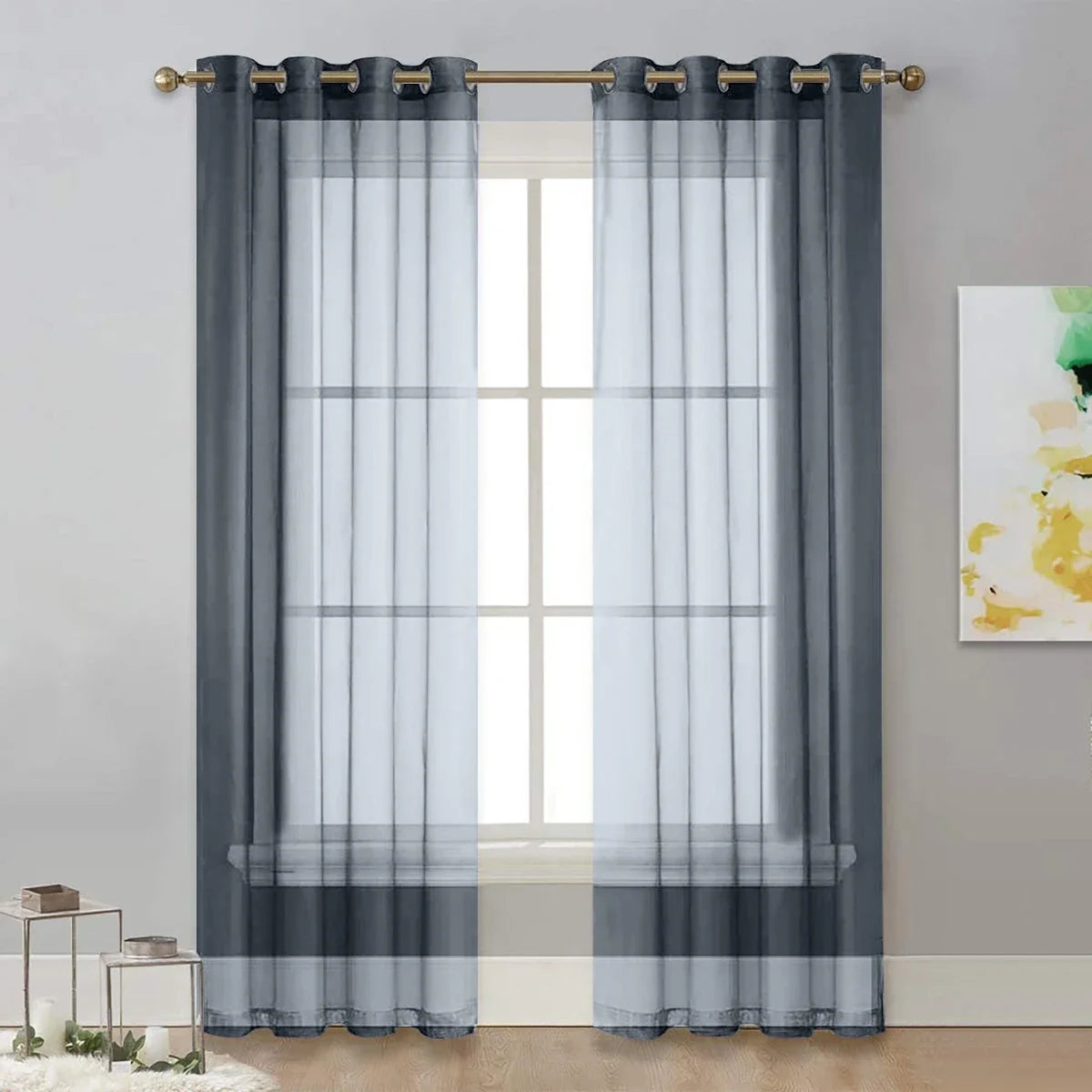 Voilage Uni Moderne Translucide Œillets | Déco du Monde