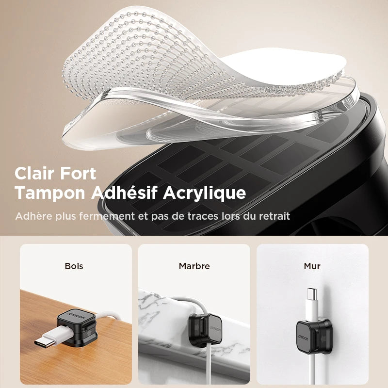 base adhésive acrylique pour organiseur de câbles magnétique sans trace après retrait
