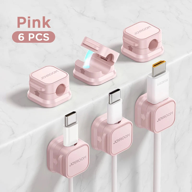 clip magnétique organiseur de câble rose pour rangement propre des chargeurs