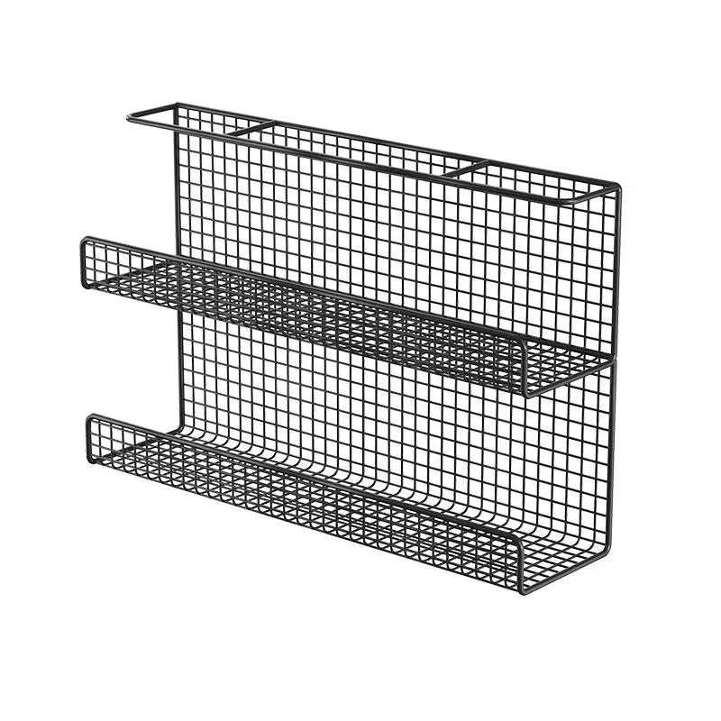 panier de gestion des cables sous bureau en metal noir pour multiprise et rangement discret