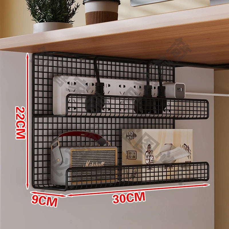 panier de rangement sous bureau 30 cm pour organisation cables et accessoires bureau